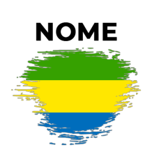 Bandeira efeito pincel Gabão, perfeita para decorar acessórios de bebé com estilo e originalidade. Ideal para o seu pequeno!