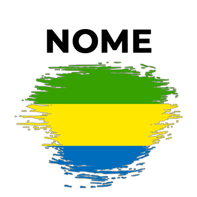 Bandeira efeito pincel Gabão, perfeita para decorar acessórios de bebé com estilo e originalidade. Ideal para o seu pequeno!