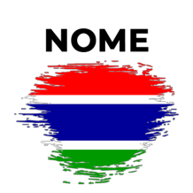 Bandeira efeito pincel Gâmbia, perfeita para personalizar o enxoval do seu bebê com estilo e originalidade.