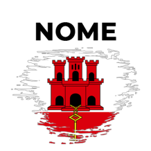 Bandeira efeito pincel Gibraltar, ideal para personalizar roupas e acessórios do seu bebé com estilo e originalidade.