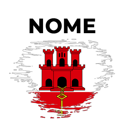 Bandeira efeito pincel Gibraltar, ideal para personalizar roupas e acessórios do seu bebé com estilo e originalidade.