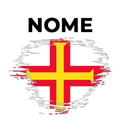 Bandeira com efeito pincel de Guernsey, perfeita para acessórios de bebé com estilo. Descubra mais em chupeta-bebe.com.