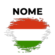 Bandeira efeito pincel Hungria, ideal para personalizar os acessórios do seu bebé com estilo e originalidade.