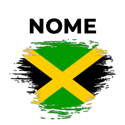 Bandeira efeito pincel Jamaica, perfeita para personalizar artigos de bebé e trazer um toque divertido e colorido.