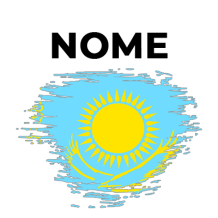 Bandeira do Cazaquistão com efeito pincel, ideal para personalizar artigos de bebé. Perfeita para chupetas e prendedores.