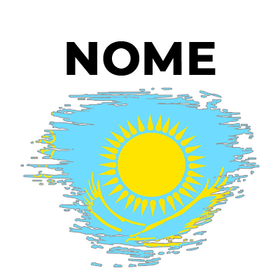 Bandeira do Cazaquistão com efeito pincel, ideal para personalizar artigos de bebé. Perfeita para chupetas e prendedores.