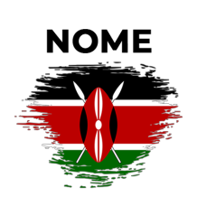 Bandeira efeito pincel Quénia, ideal para complementar o estilo do seu bebé com um toque único e colorido.