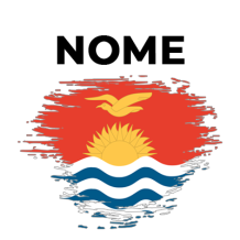 Bandeira com efeito pincel Kiribati, perfeita para personalizar os artigos do seu bebé com estilo único e divertido.