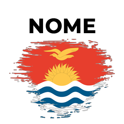 Bandeira com efeito pincel Kiribati, perfeita para personalizar os artigos do seu bebé com estilo único e divertido.