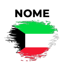 Bandeira efeito pincel Kuwait, perfeita para decorar artigos de bebé com estilo e originalidade. Ideal para a sua coleção!
