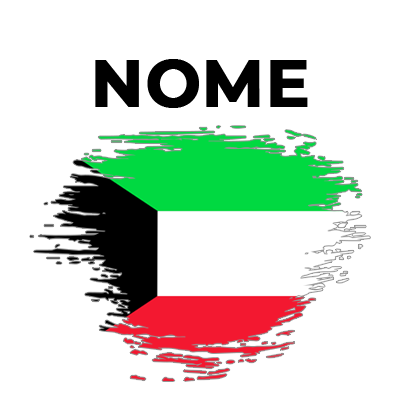 Bandeira efeito pincel Kuwait, perfeita para decorar artigos de bebé com estilo e originalidade. Ideal para a sua coleção!