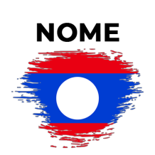 Bandeira com efeito pincel Laos, um toque divertido e colorido para o quarto do seu bebé. Ideal para decorar!