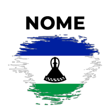 Bandeira efeito pincel Lesoto, perfeita para personalizar o estilo dos seus bebés com um toque único e divertido.