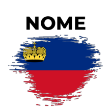 Bandeira com efeito pincel Liechtenstein, ideal para personalizar produtos de bebé com estilo único e divertido.