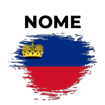 Bandeira com efeito pincel Liechtenstein, ideal para personalizar produtos de bebé com estilo único e divertido.