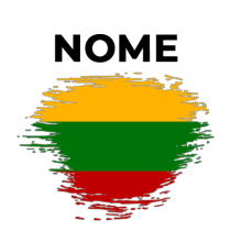 Bandeira efeito pincel Lituânia, perfeita para decorar artigos de bebé com estilo e originalidade. Ideal para a sua loja chupeta