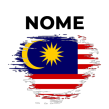 Bandeira efeito pincel Malásia, ideal para complementar o estilo do seu bebé. Perfeito para chupetas e acessórios!