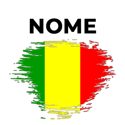 Bandeira efeito pincel Mali, perfeita para acessórios de bebé. Adicione um toque especial ao look do seu pequeno.