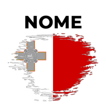 Bandeira efeito pincel Malta, ideal para personalizar os artigos do seu bebé com estilo e originalidade.