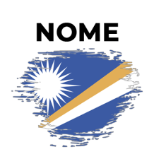 Bandeira efeito pincel Ilhas Marshall, ideal para personalizar itens de bebé com estilo único e divertido. Perfeito para os pequ