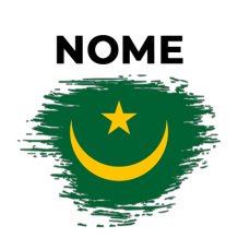 Bandeira efeito pincel Mauritânia, ideal para personalizar os acessórios do seu bebé com um toque único e divertido.