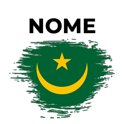 Bandeira efeito pincel Mauritânia, ideal para personalizar os acessórios do seu bebé com um toque único e divertido.