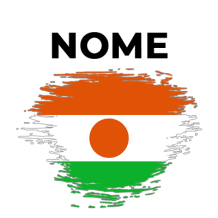 Bandeira com efeito de pincel Níger, ideal para personalizar os acessórios do seu bebé. Perfeito para mamães modernas!