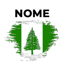 Bandeira com efeito pincel da Ilha Norfolk, ideal para personalizar o quarto do seu bebé com encanto e estilo.