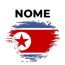 Bandeira com efeito pincel da Coreia do Norte, ideal para personalizar produtos de bebé com estilo único.