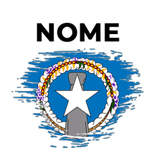 Bandeira com efeito pincel Ilhas Marianas do Norte, ideal para personalizar artigos de bebé com estilo único.