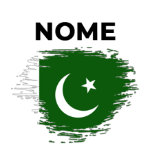 Bandeira efeito pincel Paquistão, perfeita para personalizar artigos de bebé com estilo e carinho. Ideal para o seu pequeno!