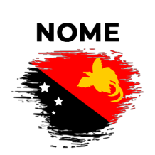 Bandeira com efeito pincel da Papua Nova Guiné, ideal para personalizar produtos e artigos para bebé.