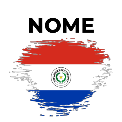 Bandeira efeito pincel Paraguai, ideal para personalizar acessórios do seu bebé com um toque único e colorido.