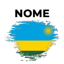 Bandeira efeito pincel Ruanda, ideal para personalizar o estilo do seu bebé com um toque único e colorido.