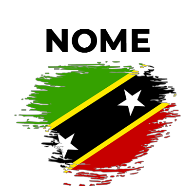 Bandeira com efeito de pincel de São Cristóvão e Névis, ideal para adicionar um toque especial aos artigos para bebé.