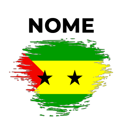 Bandeira de São Tomé e Príncipe com efeito de pincel, ideal para personalizar acessórios do seu bebé.