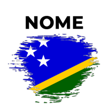 Bandeira efeito pincel Ilhas Salomão, perfeita para personalizar artigos de bebé com estilo e cor. Ideal para chupetas e bodies.