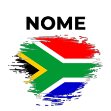 Bandeira com efeito de pincel da África do Sul, ideal para personalizar os acessórios do seu bebé. Disponível em chupeta-bebe.co