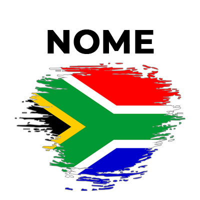 Bandeira com efeito de pincel da África do Sul, ideal para personalizar os acessórios do seu bebé. Disponível em chupeta-bebe.co