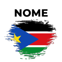 Bandeira efeito pincel Sudão do Sul, ideal para personalizar acessórios de bebé com estilo e originalidade.