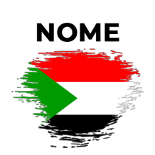 Bandeira efeito pincel Sudão, ideal para personalizar acessórios de bebé com estilo único e divertido. Disponível em chupeta-beb