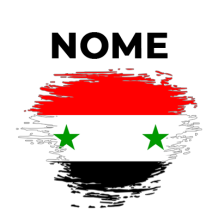 Bandeira efeito pincel da República Árabe Síria, ideal para prendedores de chupeta e outros artigos para bebé.