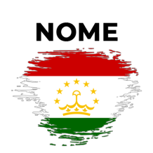 Bandeira com efeito pincel do Tajiquistão, ideal para dar um toque divertido e original a artigos para bebé na chupeta-bebe.com.