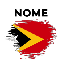 Bandeira efeito pincel Timor Leste, ideal para prendedores de chupeta e artigos divertidos para bebés.