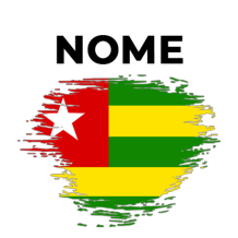 Bandeira efeito pincel Togo, ideal para personalizar artigos de bebé com estilo único e divertido. Confira em chupeta-bebe.com!