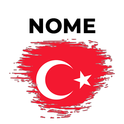 Bandeira com efeito pincel Turquia, perfeita para personalizar artigos de bebé e dar um toque divertido ao enxoval.