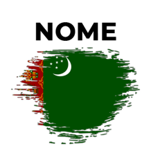 Bandeira efeito pincel Turcomenistão, ideal para personalizar acessórios de bebé. Um toque de originalidade para os mais pequeno