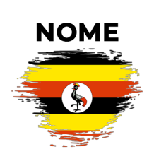 Bandeira com efeito pincel Uganda, perfeita para personalizar o enxoval do seu bebé. Estilo e originalidade na chupeta!