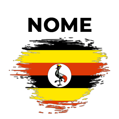 Bandeira com efeito pincel Uganda, perfeita para personalizar o enxoval do seu bebé. Estilo e originalidade na chupeta!
