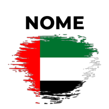 Bandeira efeito pincel Emirados Árabes Unidos, ideal para apetrechar o quarto do bebé com um toque divertido.